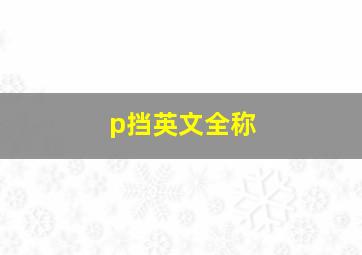 p挡英文全称