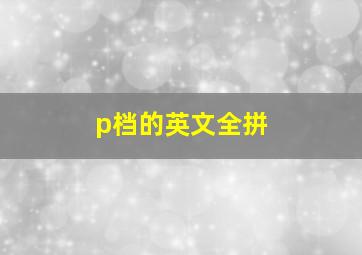 p档的英文全拼