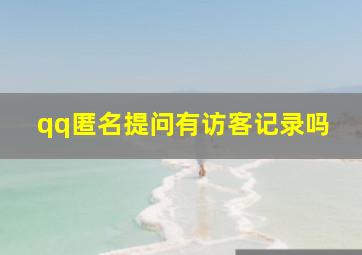 qq匿名提问有访客记录吗