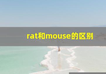 rat和mouse的区别