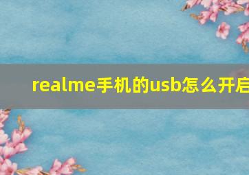 realme手机的usb怎么开启