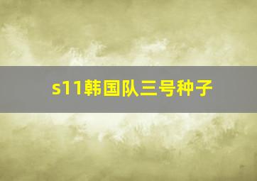 s11韩国队三号种子