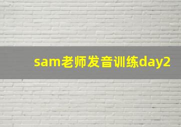 sam老师发音训练day2