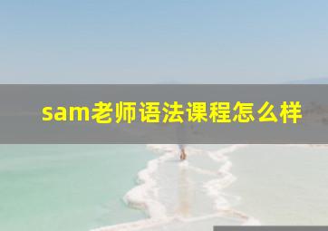 sam老师语法课程怎么样