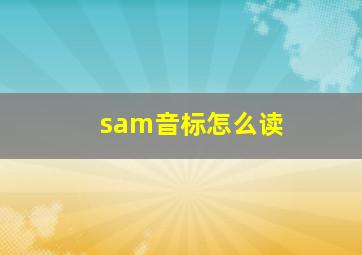 sam音标怎么读