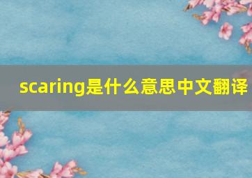 scaring是什么意思中文翻译