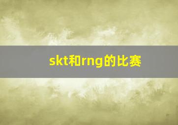 skt和rng的比赛