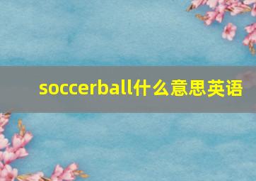 soccerball什么意思英语