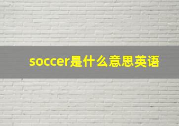 soccer是什么意思英语