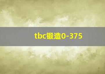 tbc锻造0-375