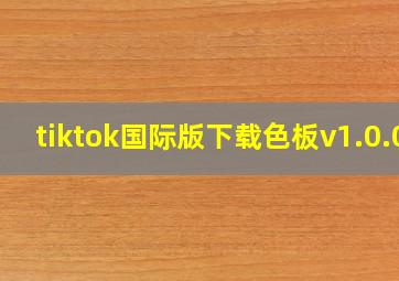 tiktok国际版下载色板v1.0.0