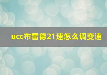 ucc布雷德21速怎么调变速