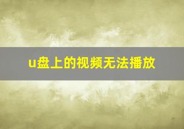 u盘上的视频无法播放