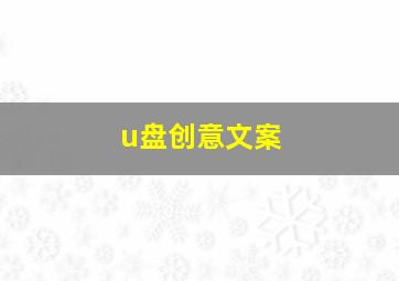 u盘创意文案