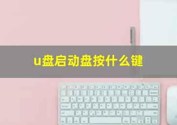 u盘启动盘按什么键