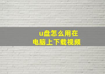 u盘怎么用在电脑上下载视频