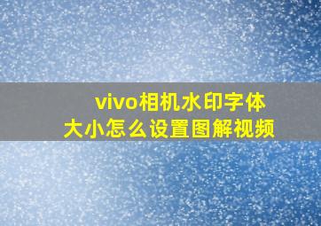 vivo相机水印字体大小怎么设置图解视频