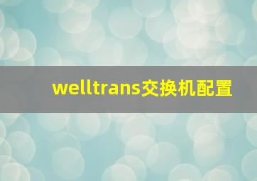 welltrans交换机配置