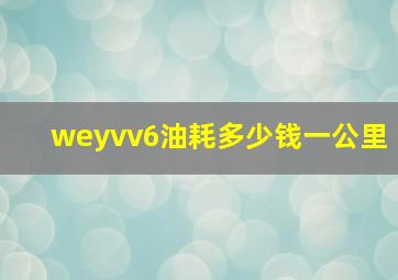 weyvv6油耗多少钱一公里