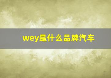 wey是什么品牌汽车