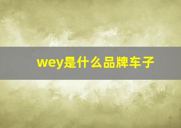 wey是什么品牌车子