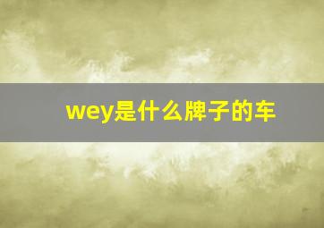 wey是什么牌子的车