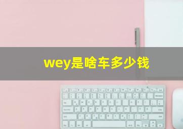 wey是啥车多少钱