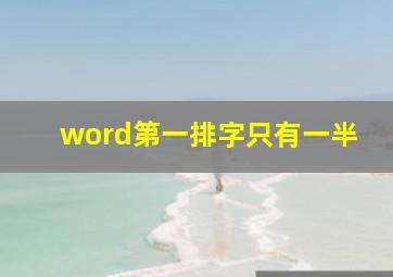 word第一排字只有一半