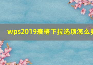 wps2019表格下拉选项怎么弄