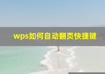 wps如何自动翻页快捷键