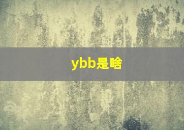 ybb是啥