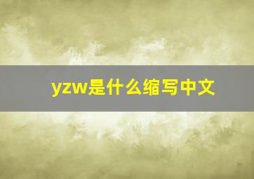 yzw是什么缩写中文