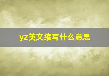 yz英文缩写什么意思