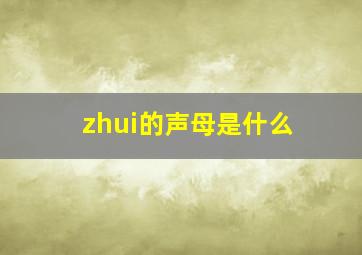 zhui的声母是什么