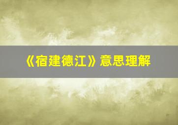 《宿建德江》意思理解