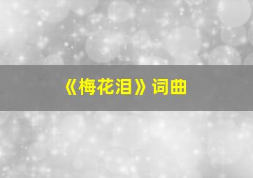 《梅花泪》词曲