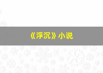 《浮沉》小说