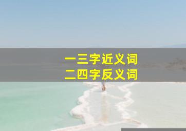 一三字近义词二四字反义词