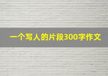 一个写人的片段300字作文