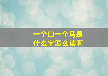 一个口一个马是什么字怎么读啊