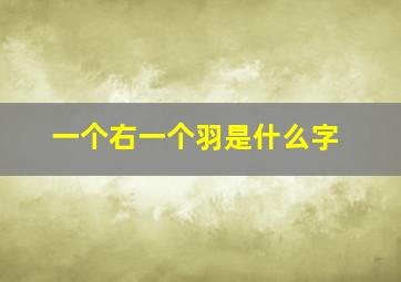 一个右一个羽是什么字