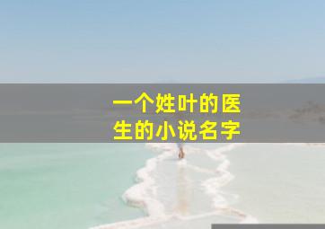 一个姓叶的医生的小说名字