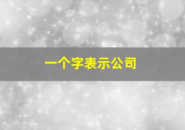 一个字表示公司