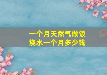 一个月天然气做饭烧水一个月多少钱