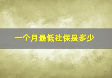 一个月最低社保是多少