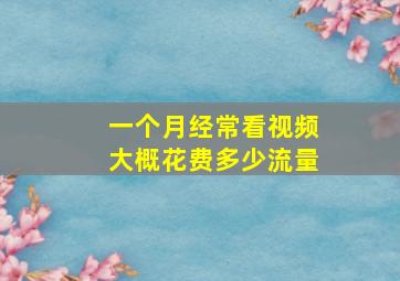 一个月经常看视频大概花费多少流量