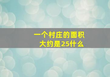 一个村庄的面积大约是25什么