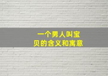 一个男人叫宝贝的含义和寓意