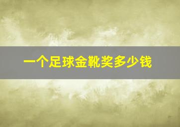 一个足球金靴奖多少钱