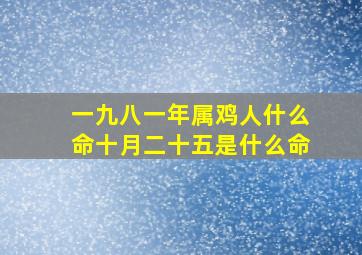 一九八一年属鸡人什么命十月二十五是什么命